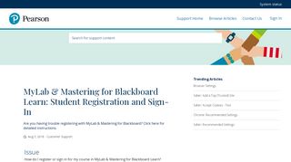 MyLab & Mastering for Blackboard Learn: Student ... - Pearson Support