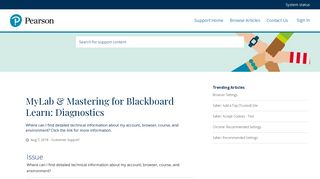 MyLab & Mastering for Blackboard Learn: Diagnostics - Pearson Support