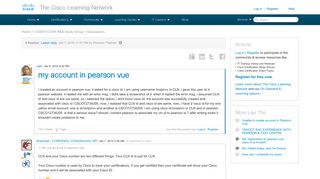 my account in pearson vue - 79203 - The Cisco Learning Network