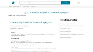 Community: Login for Pearson Employees - Technical Support