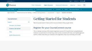 Getting Started for Students | CourseConnect - Pearson