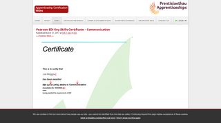 Pearson EDI Key Skills Certificate – Communication | ACW - Website