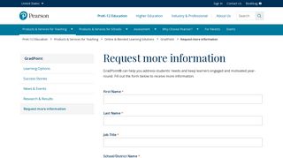 GradPoint Information Form - Pearson