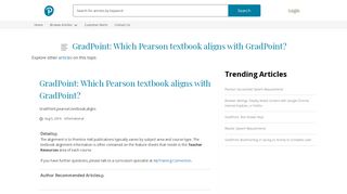 GradPoint: Which Pearson textbook aligns with GradPoint?