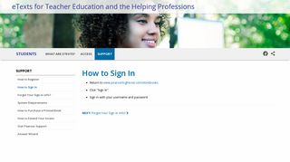 How to Sign In | Students | eTextbooks for Teacher ... - Higher Education