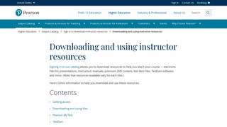 Downloading and using instructor resources | Pearson Higher Ed