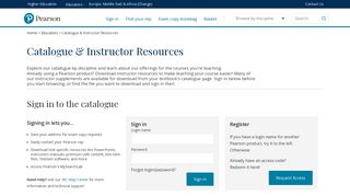 Catalogue & Instructor Resources - Higher education - Pearson ...