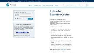 Instructor Resource Centre - Higher Education - Pearson Education