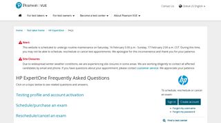 FAQs :: HP ExpertOne - Pearson VUE