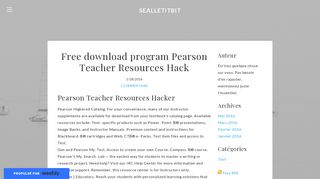 Free download program Pearson Teacher Resources Hack - sealletitbit