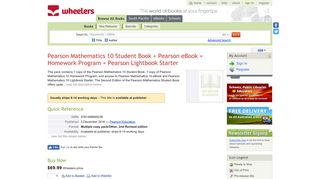 Pearson Mathematics 10 Student Book + Pearson eBook + Homework ...