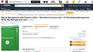 Amazon.com: MyLab Management with Pearson eText -- Standalone ...