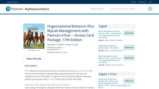 Organizational Behavior Plus MyLab Management with Pearson eText ...
