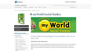 myWorld Social Studies - Pearson Global Schools