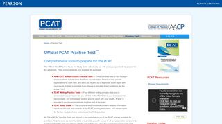 Official PCAT Practice Test - Pharmacy College Admission Practice Test