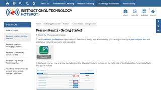 Pearson / Pearson Realize - Getting Started - Plano ISD