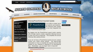 Infosnap/PowerSchool Important Update - North Olmsted City ...