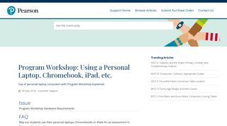 Program Workshop: Using a Personal Laptop ... - Pearson Support