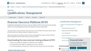 Qualifications Management's Pearson Onscreen Platform (POP ...