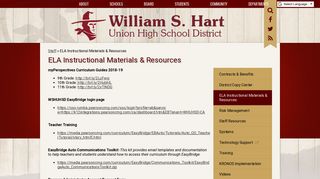 ELA Instructional Materials & Resources - William S. Hart Union High ...