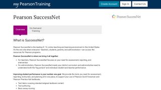 Pearson SuccessNet - Overview | MPT | My Pearson Training ...
