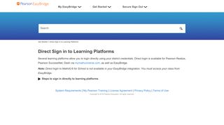 Direct Sign in to Learning Platforms - help.pearsoncmg.com