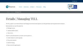 Managing TELL - Pearson TELL