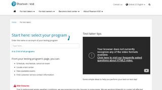 For Test Takers :: Pearson VUE