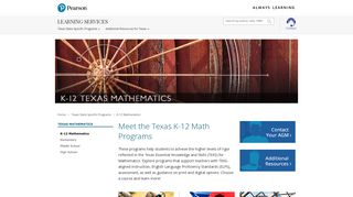 Meet the Texas K-12 Math Programs - Pearson
