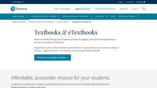 Textbooks and eTextbooks from Pearson
