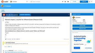Discout coupon / voucher for VMware Exam (Pearson VUE) : vmware ...