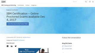 IBM Certification - Online Proctored Exams available Dec 4, 2017 ...