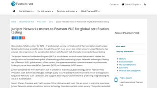 Juniper Networks :: Pearson VUE