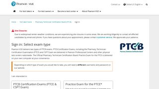 Sign in :: PTCB - Pearson VUE