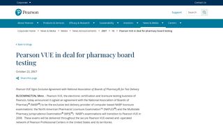 Pearson VUE in deal for pharmacy board testing