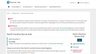 North Carolina Nurse Aide :: Pearson VUE