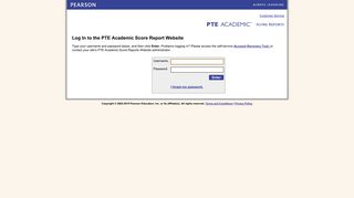 PTE Score Reports Log In - Pearson VUE