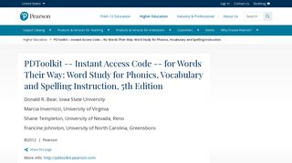 for Words Their Way: Word Study for Phonics, Vocabulary ... - Pearson