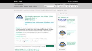 Stanford Achievement Test Series, Tenth Edition® - Online