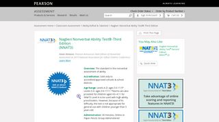 Naglieri Nonverbal Ability Test®-Third Edition - Pearson Assessments