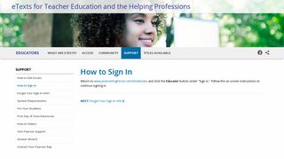 How to Sign In | Educators | eTextbooks for Teacher Education and the ...