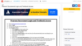 Pearson Successnet Login and Textbook Access - studylib.net