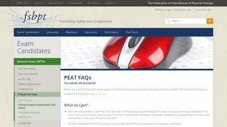 PEAT FAQs | FSBPT