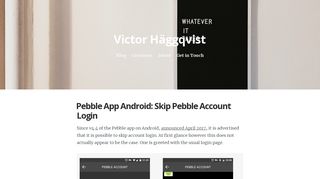 Pebble App Android: Skip Pebble Account Login · Victor Häggqvist