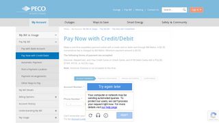 Pay Now with Credit/Debit | PECO - An Exelon Company - PECO Energy