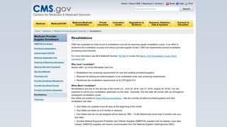Revalidations - Centers for Medicare & Medicaid Services - CMS