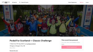 Pedal For Scotland – Classic Challenge 2018 — Sun 9 Sep — Book ...