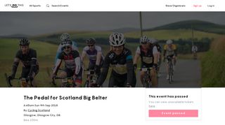 The Pedal for Scotland Big Belter 2018 — Sun 9 Sep — Book Now at ...