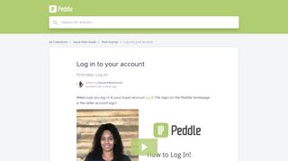 Log in to your account | Peddle Buyer Help Center
