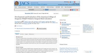 Development and Evaluation of the American College of Surgeons ...
